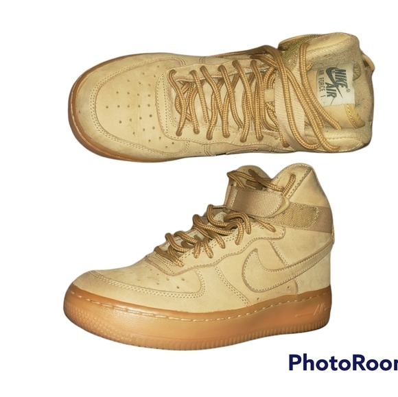 Nike Air Force 1 High '07 LV8 WB Flax 2016 youth 4.5 - Picture 2 of 6